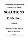 Solutions Manual &mdash; Accounting Essentials for Hospitality Managers&comma; 3rd Edition &mdash; Chris Guilding