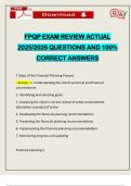 FPQP EXAM REVIEW ACTUAL 2025&sol;2026 QUESTIONS AND 100&percnt; CORRECT ANSWERS