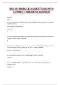 BIO 351 MODULE 3 QUESTIONS WITH CORRECT ANSWERS 2025&sol;2026