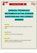 SURGICAL TECHNOLOGY INSTRUMENTS ACTUAL 2025&sol;2026 QUESTIONS AND 100&percnt; CORRECT ANSWERS