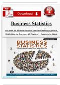 Test Bank for Business Statistics&colon; A Decision Making Approach&comma; 11th Edition By David F&period; Groebner&comma; Patrick W&period; Shannon & Phillip C&period; Fry &lpar;Pearson&comma; 2025&comma; Isbn&colon; 9780137835393 &comma; 9780137835324 And 9781292446288&rpar;&comma; All Chapters