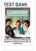 Test Bank for Leadership and Nursing Care Management &lpar;7th Edition&rpar; by Diane Huber and M&period; Lindell Joseph &vert; Chapters 1&ndash;27 Complete Exam Prep 2025