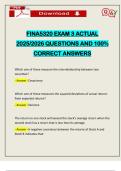 FINA5320 EXAM 3 ACTUAL 2025&sol;2026 QUESTIONS AND 100&percnt; CORRECT ANSWERS