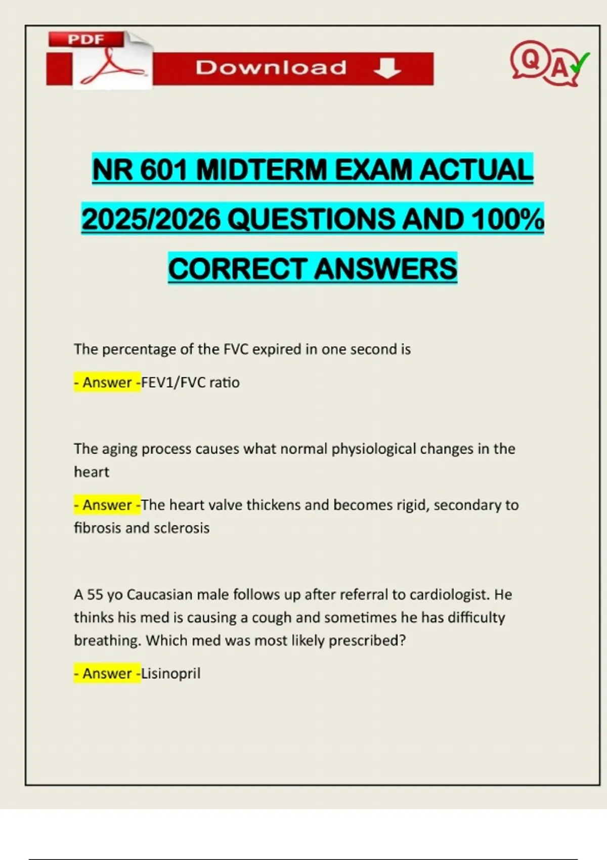 NR 601 MIDTERM EXAM ACTUAL 2025/2026 QUESTIONS AND 100% CORRECT ANSWERS ...