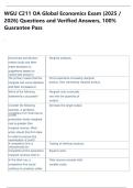 WGU C211 OA Global Economics Exam &lpar;2025 &sol; 2026&rpar; Questions and Verified Answers&comma; 100&percnt; Guarantee Pass