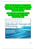 Brunner & Suddarth&rsquo;s Textbook of Medical-Surgical Nursing &ndash; 15th Edition &lpar;Hinkle & Cheever&rpar; &vert; Complete Test Bank with Verified Answers and Rationales