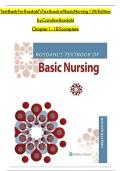 Complete Test Bank for Rosdahl's Textbook of Basic Nursing, 12th Edition (Chapter 1-103)