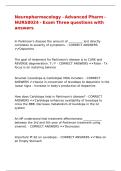 Neuropharmacology - Advanced Pharm - NURS8024 - Exam Three questions with answers