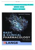 Test Bank for Basic and Clinical Pharmacology 14th Edition  by Bertram g  &period; Katzung   Chapters 1 - 66 Complete 