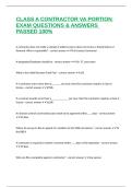 CLASS A CONTRACTOR VA PORTION EXAM QUESTIONS & ANSWERS PASSED 100&percnt;