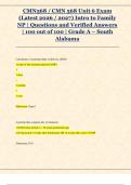CMN568 &sol; CMN 568 Unit 6 Exam  &lpar;Latest 2026 &sol; 2027&rpar; Intro to Family  NP &vert; Questions and Verified Answers  &vert; 100 out of 100 &vert; Grade A &ndash; South  Alabama 