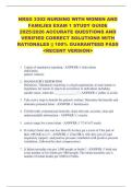NRSG 3302 NURSING WITH WOMEN AND  FAMILIES EXAM 1 STUDY GUIDE  2025&sol;2026 ACCURATE QUESTIONS AND  VERIFIED CORRECT SOLUTIONS WITH  RATIONALES &vert;&vert; 100&percnt; GUARANTEED PASS  <RECENT VERSION> 