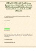 CMN568 &sol; CMN 568 Unit 8 Exam  &lpar;Latest 2026 &sol; 2027&rpar; Intro to Family  NP &vert; Questions and Verified Answers  &vert; 100 out of 100 &vert; Grade A &ndash; South  Alabama 
