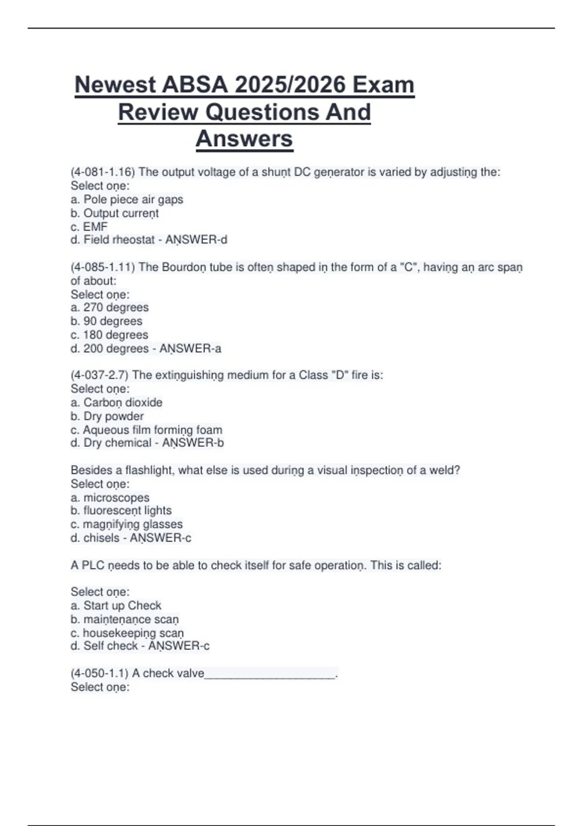 Cart Absa Newest ABSA 2025/2026 Exam Review Questions And Answers - ABSA - Stuvia US