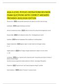 AQA A-LEVEL PHYSICS DEFINATIONS REVISION  EXAM QUESTIONS WITH CORRECT ANSWERS  PROVIDED 2025&sol;2026 EDITION 
