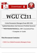 WGU C211 Global Economics for Managers &vert; Western Governors University Exam Guide 2025&ndash;2026 &lpar;400&plus; Verified Questions & Answers&rpar;