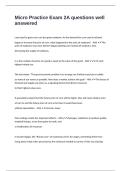 Micro Practice Exam 2A questions well answered 