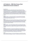 All Subjects - MEE Bar Essay Rule Statements Exam-Graded A