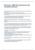 Bar Exam - MBE Rule Statements with Complete Solutions
