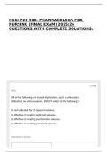 NSG1721-900&colon; PHARMACOLOGY FOR NURSING &lpar;FINAL EXAM&rpar; 2025&sol;26 QUESTIONS WITH COMPLETE SOLUTIONS&period;