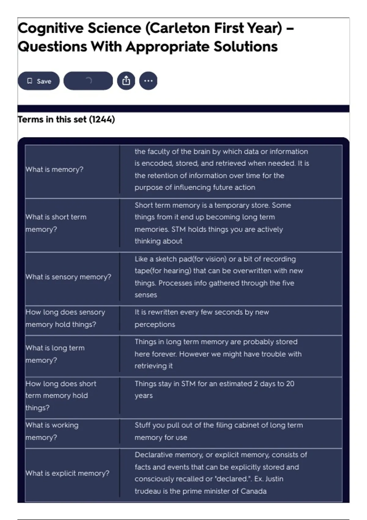 Cognitive Science (Carleton First Year) – Questions With Appropriate ...