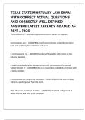 TEXAS STATE MORTUARY LAW EXAM WITH CORRECT ACTUAL QUESTIONS AND CORRECTLY WELL DEFINED ANSWERS LATEST ALREADY GRADED A&plus; 2025 &ndash; 2026