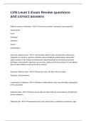 LVN Level 1 Exam Review questions and correct answers