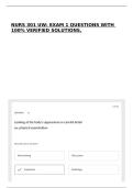 NURS 301 UW&colon; EXAM 1 QUESTIONS WITH 100&percnt; VERIFIED SOLUTIONS&period;