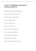 Level 1 LVN Midterm questions n answers graded A&plus;