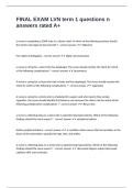FINAL EXAM LVN term 1 questions n answers rated A&plus;