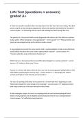 LVN Test &lpar;questions n answers&rpar; graded A&plus;