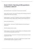Exam 1 Unit 1 Nursing &lpar;LVN&rpar; questions n answers rated A&plus;