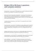 Bridge LPN to RN Exam 1 questions with complete solutions