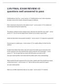 LVN FINAL EXAM REVIEW -2 questions well answered to pass