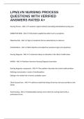 LPN&sol;LVN NURSING PROCESS QUESTIONS WITH VERIFIED ANSWERS RATED A&plus;