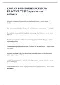 LPN&sol;LVN PRE- ENTRENACE EXAM PRACTICE TEST 3 questions n answers