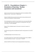 LVN T1 - Foundations Chapter 1 - Evolution of Nursing - Evolve questions well answered