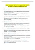 CELL PROCESSES TEST WITH ALL CORRECT & 100&percnt; VERIFIED ANSWERS&vert;UPDATED TO PASS