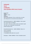 Orthopedic Nurse Certification Exam Questions With Correct Answers