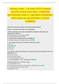Mastery Exam &ndash; Car Sales TEST Colorado  STUDY GUIDE 2025&sol;2026 &vert; VERIFIED  QUESTIONS AND A&plus; GRADED ANSWERS &vert;  100&percnt; PASS GUARANTEED &vert; LATEST  VERSION