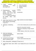 CRM EXAM 2 WITH ALL CORRECT & 100&percnt; VERIFIED ANSWERS &vert;ACTUAL COMPLETE EXAM&vert;ALREADY GRADED A&plus;