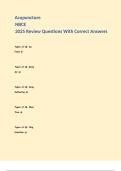 Acupuncture NBCE 2025 Review Questions With Correct Answers 
