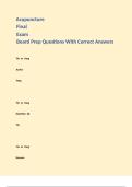 Acupuncture Final Exam Board Prep Questions With Correct Answers 