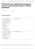 PHR Practice Exam &lpar;2025&rpar; Exam Questions & Answers &vert; Latest Already Graded A&plus; UPDATE 2025&vert;2026&excl;&excl;