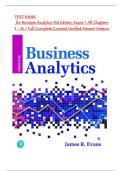 Test Bank for Business Analytics 3rd Edition (Pearson, 2019) by James R. Evans, Isbn no; 9780135231678, all 16 Chapters Covered