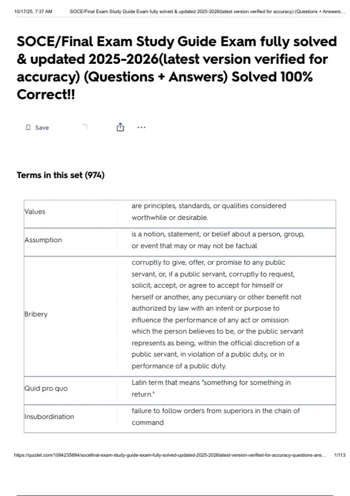 SOCE/Final Exam Study Guide Exam fully solved & updated (latest version ...