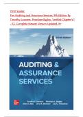 TEST BANK For Auditing and Assurance Services&comma; 9th Edition By Timothy Louwers&comma; Penelope Bagley&comma; Verified Chapter's 1 - 12&comma; Complete Newest Version Updated A&plus;