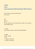Loyola Entry Exam Important INFO Questions With Answers