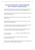 NR 283&colon; PATHO EXAM 1 TEST QUESTIONS WITH CORRECT ANSWERS 2026