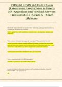 CMN568 &sol; CMN 568 Unit 2 Exam  &lpar;Latest 2026 &sol; 2027&rpar; Intro to Family  NP &vert; Questions and Verified Answers  &vert; 100 out of 100 &vert; Grade A &ndash; South  Alabama 